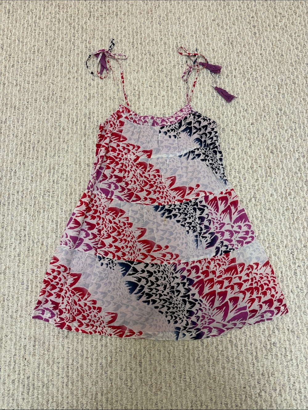 Billabong Red, Pink & Purple Print Camisole Dress